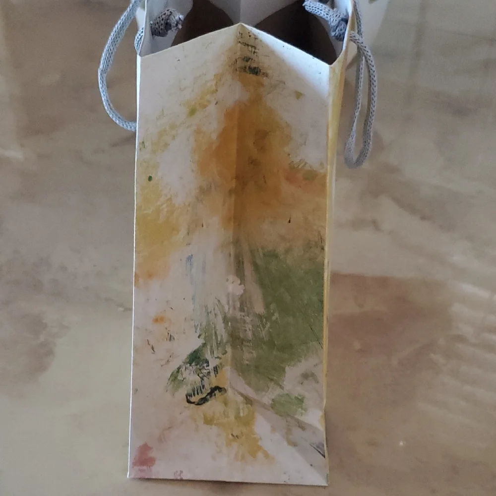 Anthropologie Monogram 'A' Gift Bag - Green and Yellow